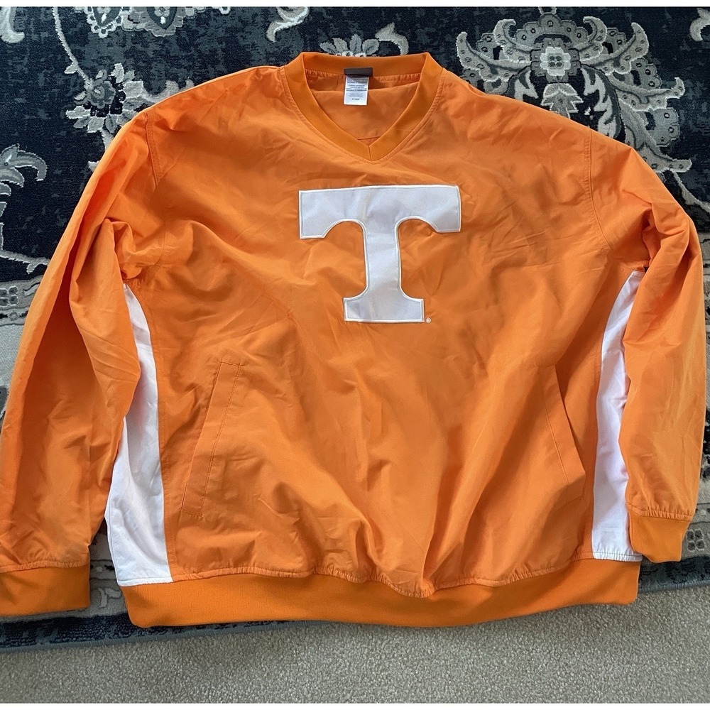 Knights Apparel Tennessee Volunteers V-Neck Windshirt Orange White Mens XL
